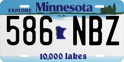 MN license plate 586NBZ