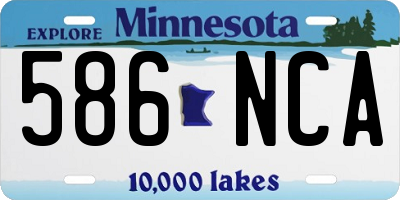 MN license plate 586NCA
