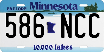 MN license plate 586NCC
