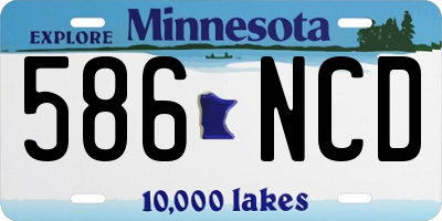 MN license plate 586NCD