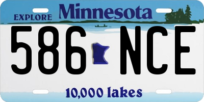 MN license plate 586NCE