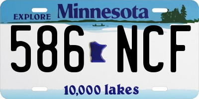 MN license plate 586NCF