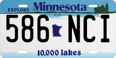 MN license plate 586NCI