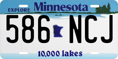 MN license plate 586NCJ