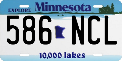 MN license plate 586NCL