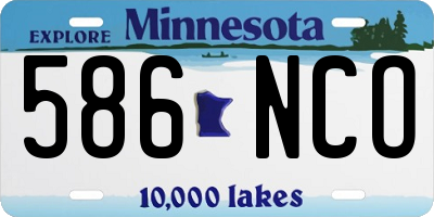 MN license plate 586NCO