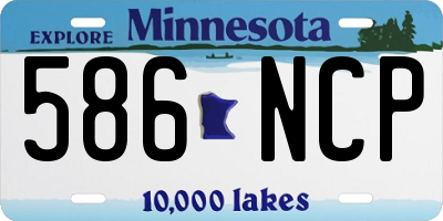 MN license plate 586NCP