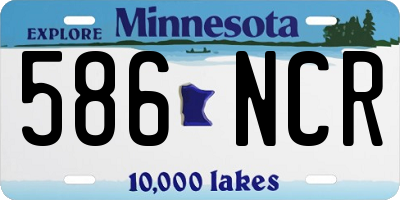 MN license plate 586NCR