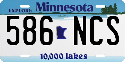 MN license plate 586NCS