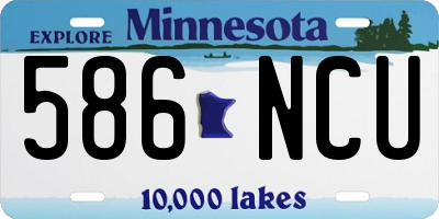 MN license plate 586NCU