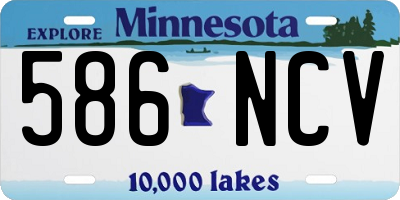 MN license plate 586NCV