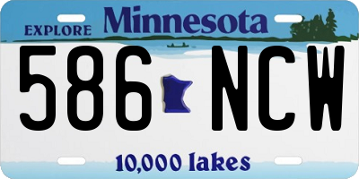 MN license plate 586NCW