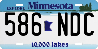 MN license plate 586NDC