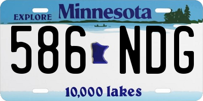 MN license plate 586NDG