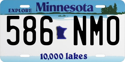 MN license plate 586NMO