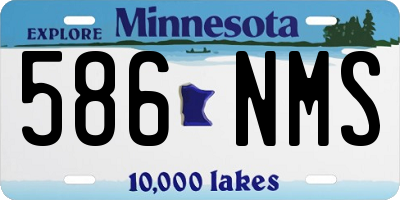 MN license plate 586NMS