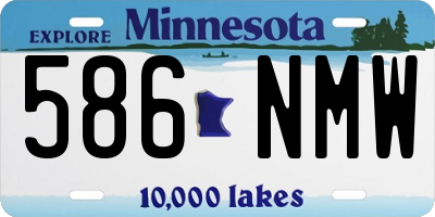 MN license plate 586NMW