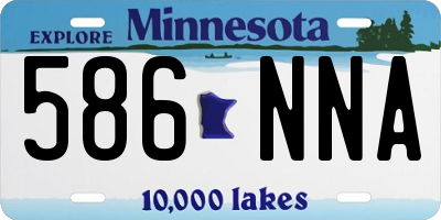 MN license plate 586NNA