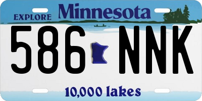 MN license plate 586NNK
