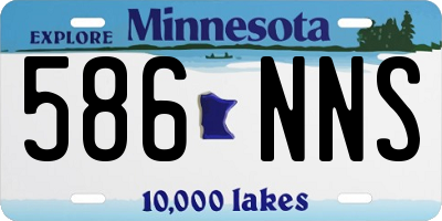 MN license plate 586NNS