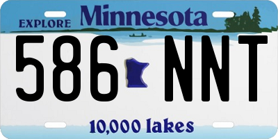 MN license plate 586NNT