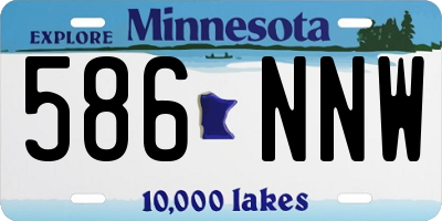 MN license plate 586NNW