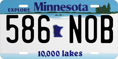MN license plate 586NOB