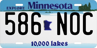 MN license plate 586NOC