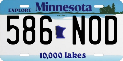MN license plate 586NOD