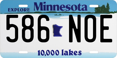 MN license plate 586NOE
