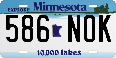 MN license plate 586NOK