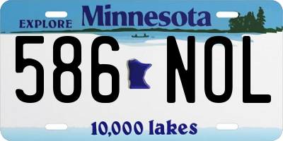 MN license plate 586NOL