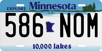 MN license plate 586NOM