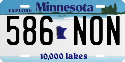 MN license plate 586NON