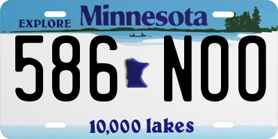 MN license plate 586NOO