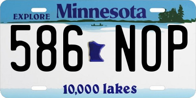 MN license plate 586NOP