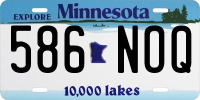MN license plate 586NOQ