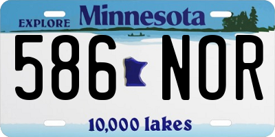 MN license plate 586NOR