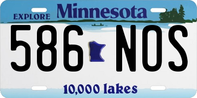 MN license plate 586NOS