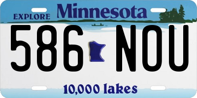 MN license plate 586NOU