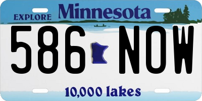 MN license plate 586NOW