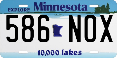 MN license plate 586NOX