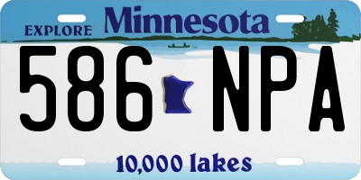 MN license plate 586NPA
