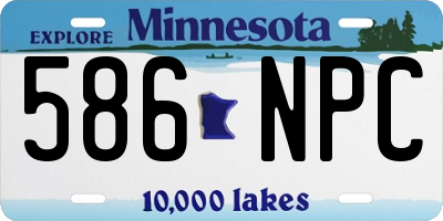 MN license plate 586NPC