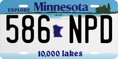MN license plate 586NPD