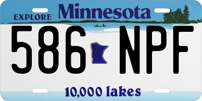 MN license plate 586NPF