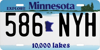 MN license plate 586NYH