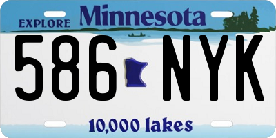 MN license plate 586NYK
