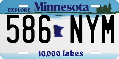 MN license plate 586NYM