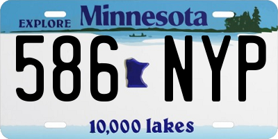 MN license plate 586NYP